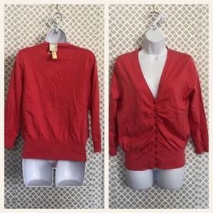 NWT mainbocher coral Button‎ down cardigan